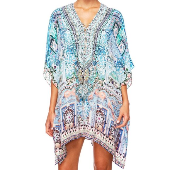 Camilla Short Lace Up Kaftan Lovers Retreat One Size OS b88 - Picture 3 of 7